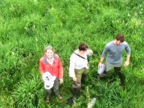 Prof. Larsen, Kayla Shulte, and Aaron Blair at Big Spring Run, PA